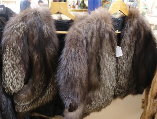 A silver fox jacket and a similar cape